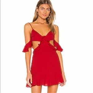 MAJORELLE Red Cutout Mini Dress